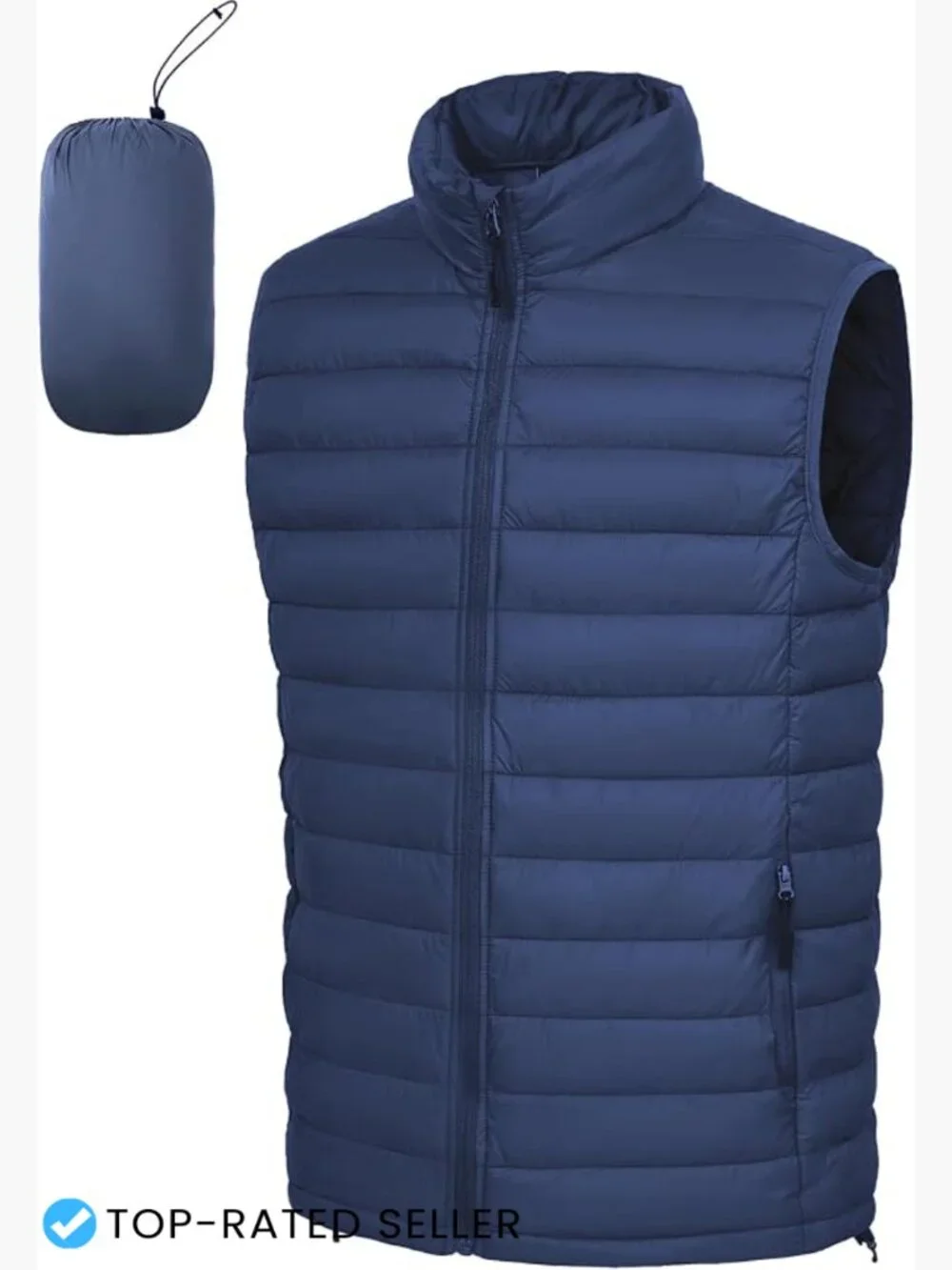 Men's Puffer Vest Quilted Sleeveless Insulated Packable Windproof Outdoor Warm